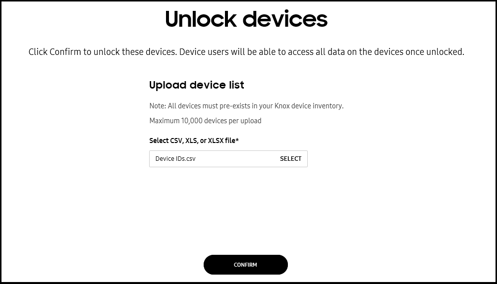 Lock and unlock devices